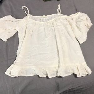 LA hearts off the shoulder top